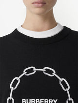Burberry chain-print wool-cotton sweatshirt - MYLISKAFASHION