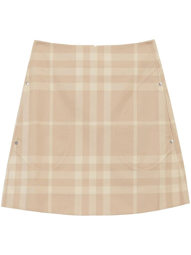 Burberry check-print A-line cotton skirt - MYLISKAFASHION