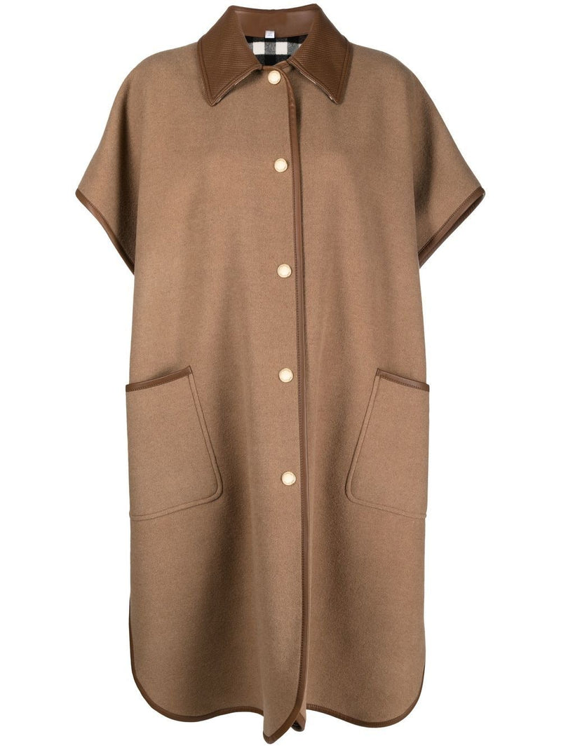 Burberry reversible check wool cape coat - MYLISKAFASHION