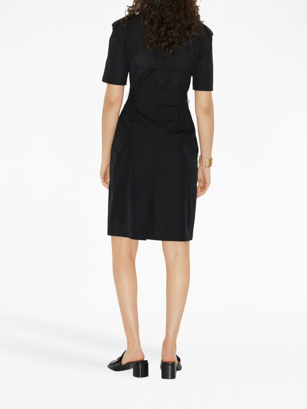 short sleeve trench coat dress Dust & Daring Short Sleeve Trench Style Dress