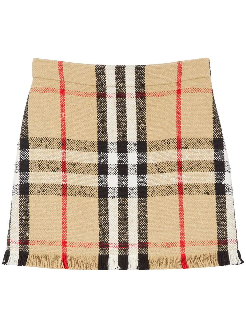 Burberry Vintage-Check bouclé skirt - MYLISKAFASHION