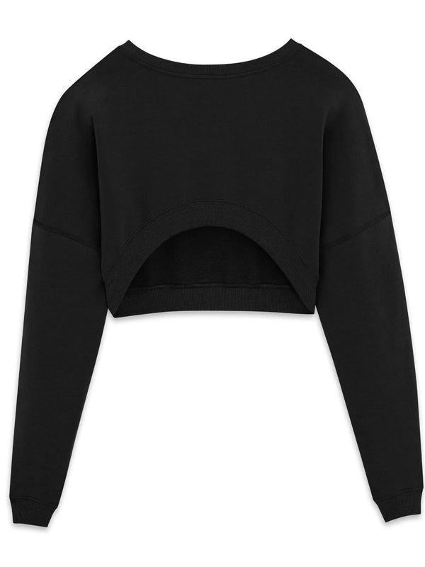 cropped cotton sweatshirt - LISKAFASHION