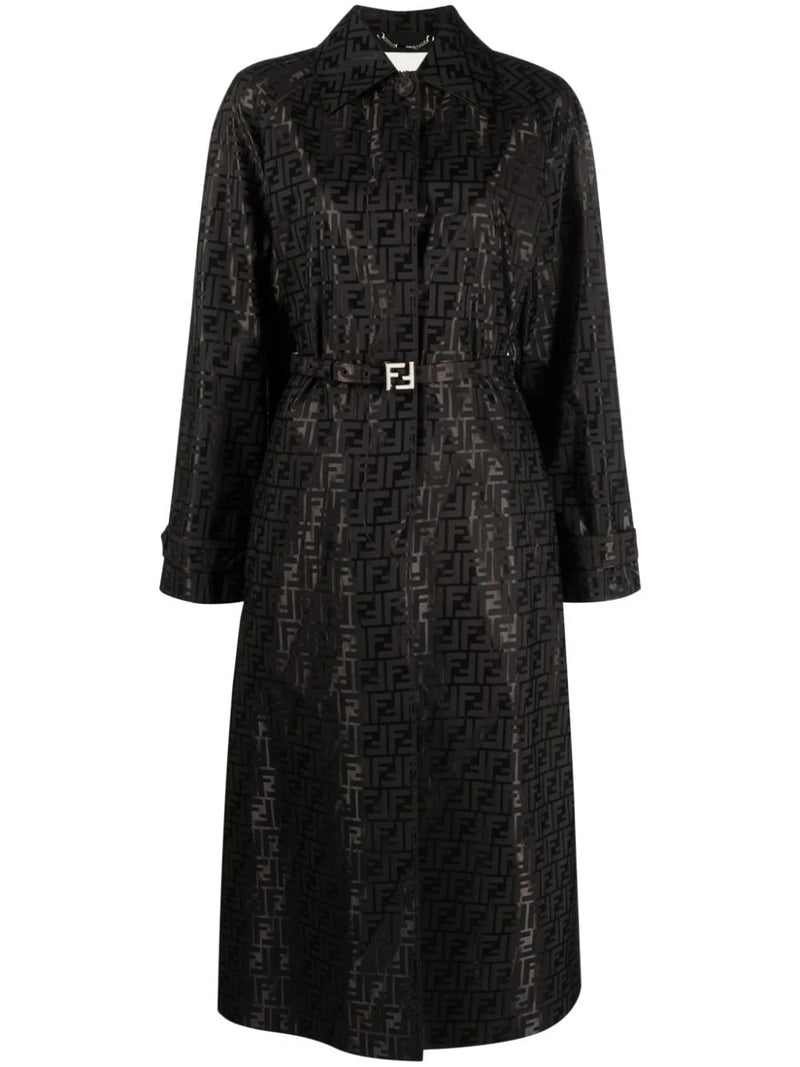 Fendi FF-print belted trench coat - MYLISKAFASHION