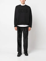 Gcds flocked-logo cotton sweatshirt - MYLISKAFASHION