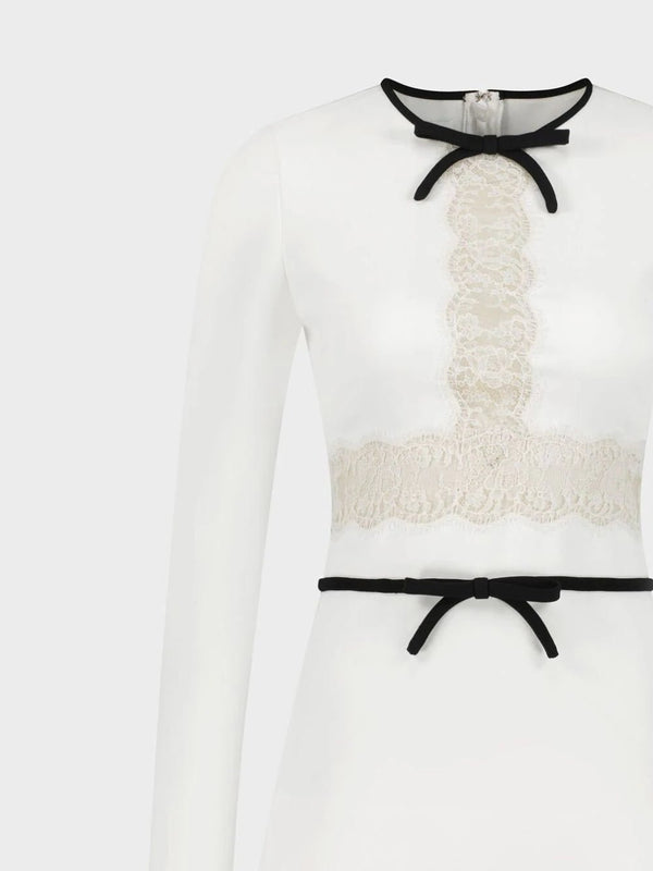 Giambattista Valli lace-panel crepe dress - MYLISKAFASHION
