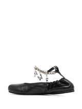 JW Anderson logo-charm leather ballerina shoes - MYLISKAFASHION
