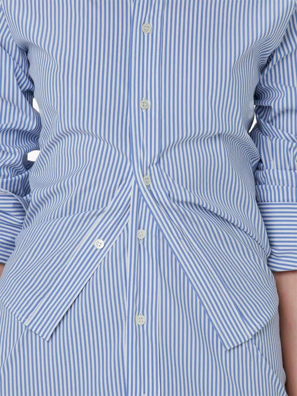 JW Anderson stripe-pattern layered shirtdress - MYLISKAFASHION