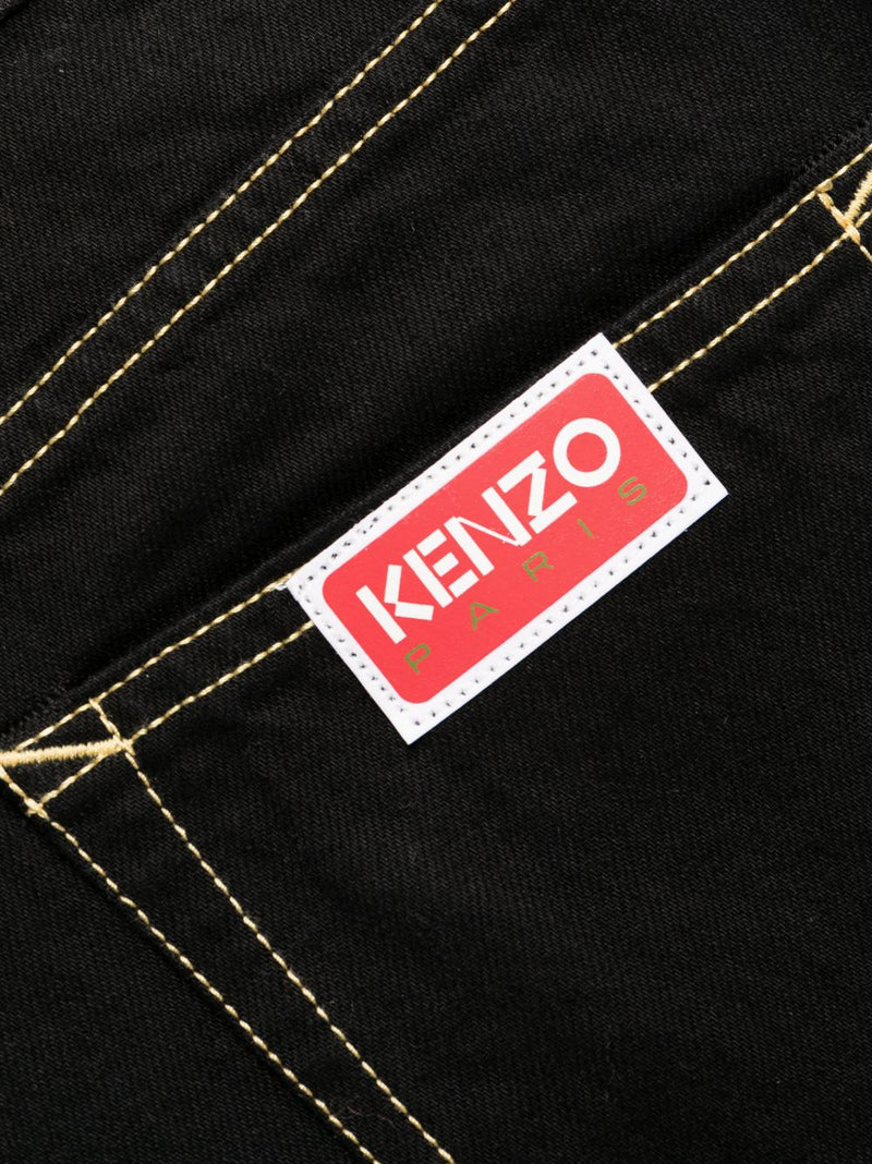 Kenzo logo-patch straight-leg jeans - MYLISKAFASHION