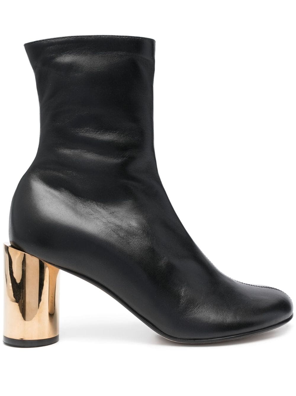 LANVIN Black Leather Knee High Wedge Boots - Size 7 | eBay