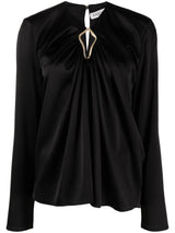 Lanvin draped long-sleeved blouse - MYLISKAFASHION