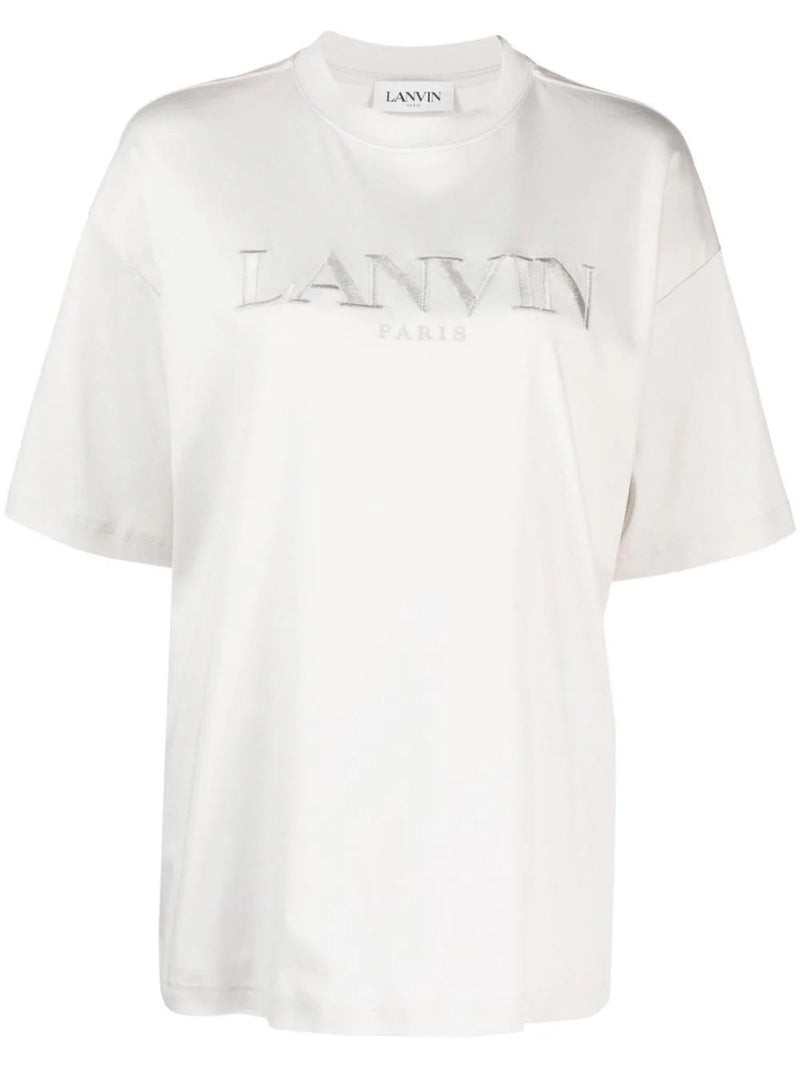 Lanvin logo-embroidered cotton T-shirt - MYLISKAFASHION