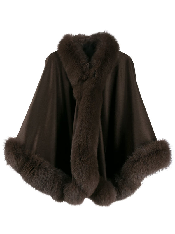 LISKA Cashmere Cape with fox - MYLISKAFASHION