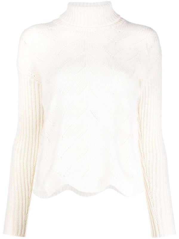 Liska pointelle-knit jumper - MYLISKAFASHION