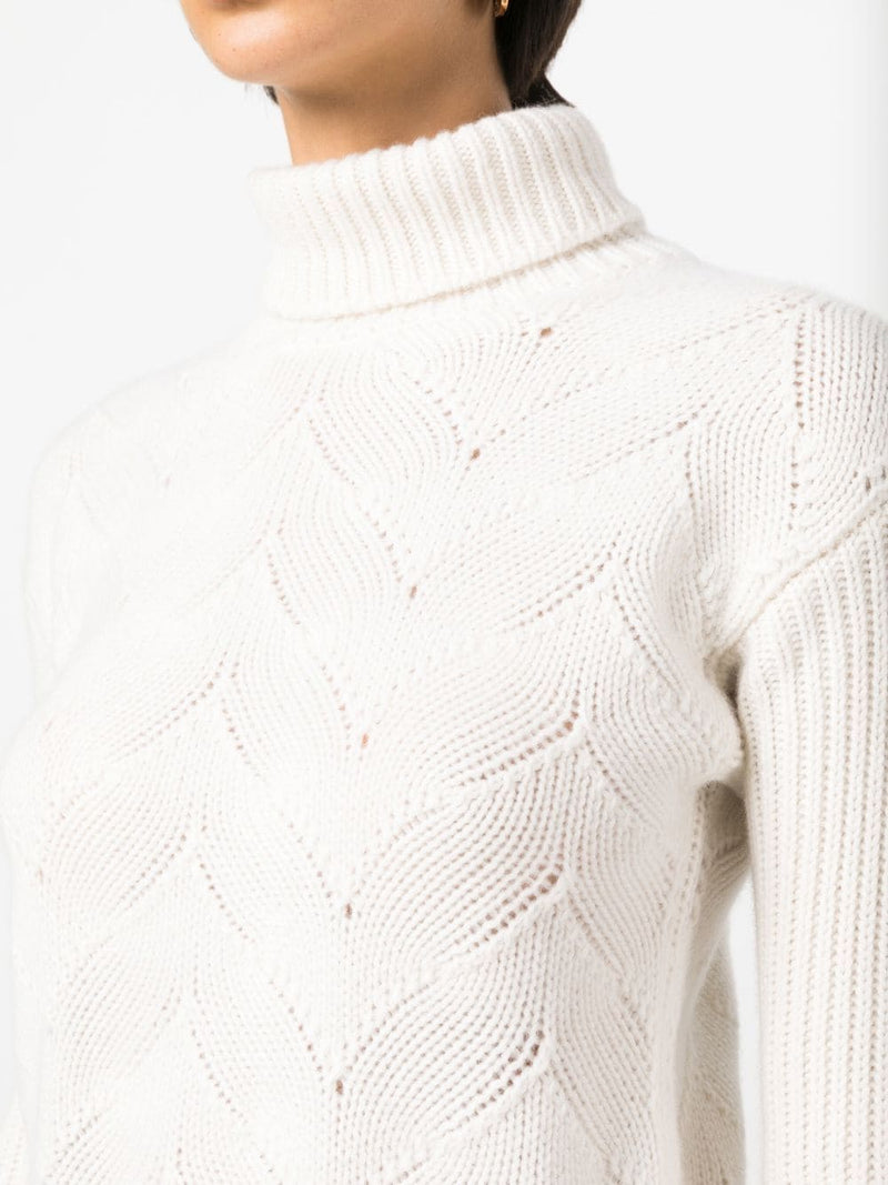 Liska pointelle-knit jumper - MYLISKAFASHION