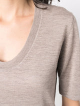 Liska round-neck knitted top - MYLISKAFASHION