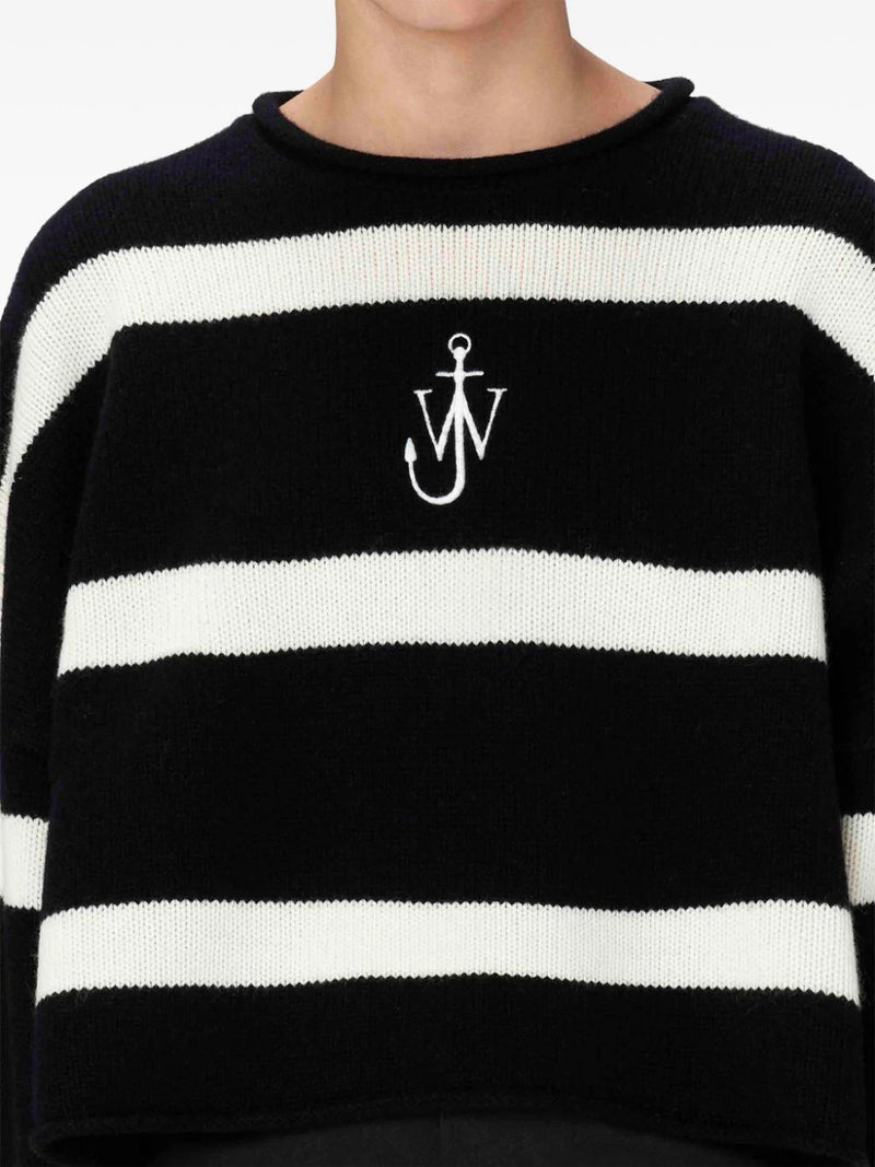 logo-embroidered striped jumper - LISKAFASHION