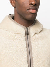 Manzoni 24 long-sleeve leather hooded jacket - MYLISKAFASHION