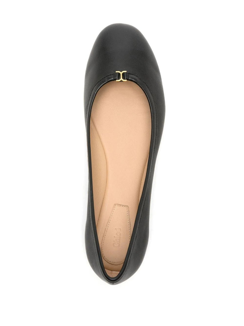 Marcie leather ballerina shoes - LISKAFASHION