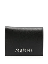 Marni logo-embroidered leather wallet - LISKAFASHION