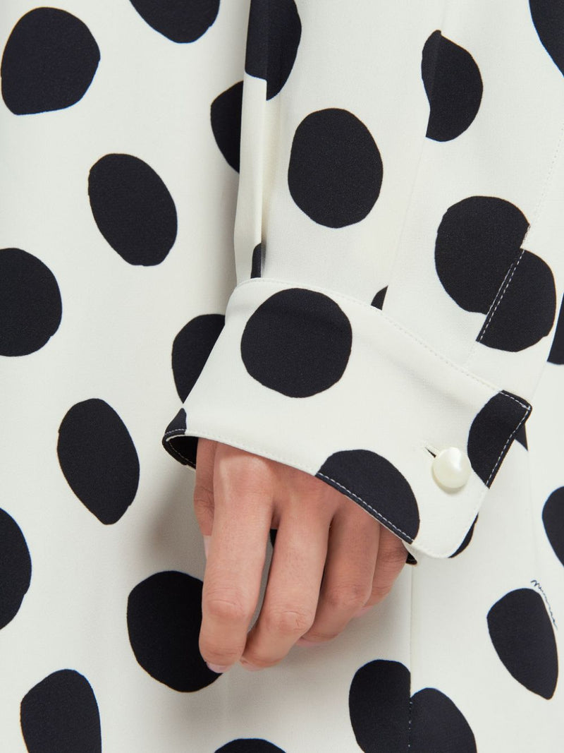 Marni polka dot-print long-sleeve dress - MYLISKAFASHION