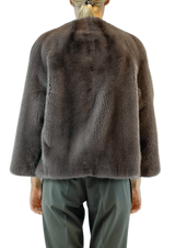 MINK JACKET WITH ATTACHABLE COLLAR - MYLISKAFASHION