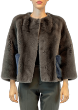 MINK JACKET WITH ATTACHABLE COLLAR - MYLISKAFASHION