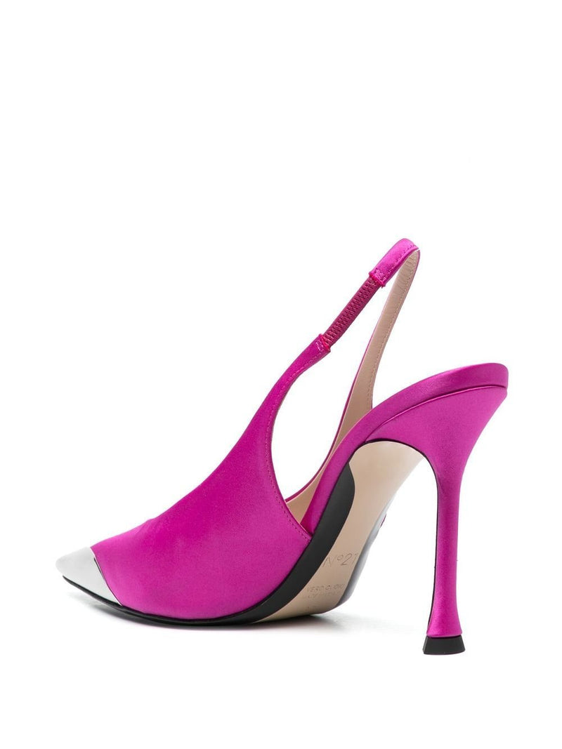 Nº21 110mm contrast-toe slingback pumps - MYLISKAFASHION