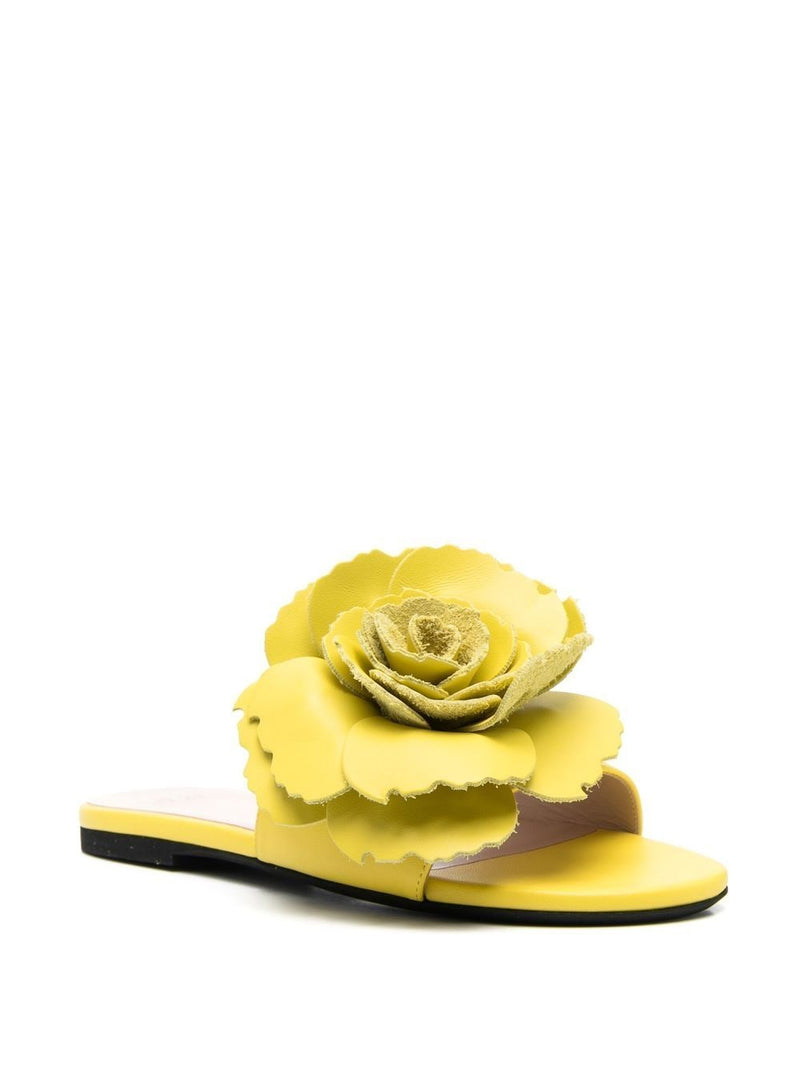 Nº21 floral-appliqué flat sandals - MYLISKAFASHION