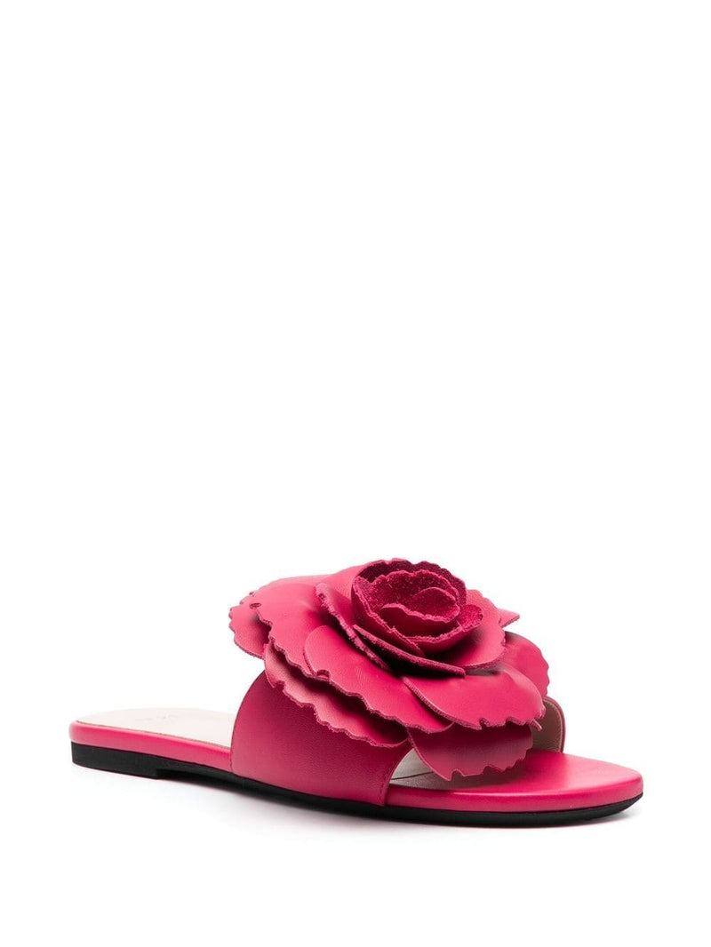 Nº21 floral-appliqué flat sandals - MYLISKAFASHION