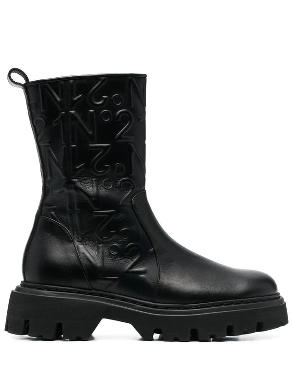 Nº21 logo-embossed combat ankle boots - MYLISKAFASHION