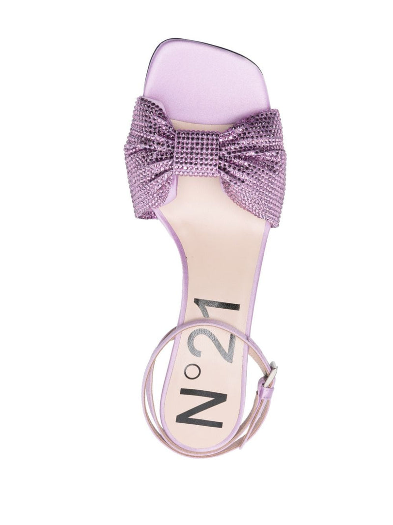Nº21 rhinestone-embellished bow-detail 60mm sandals - MYLISKAFASHION
