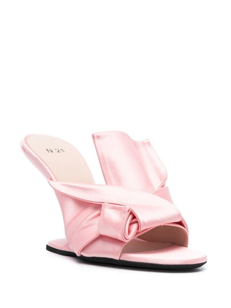 Bow Houdini satin mules LISKAFASHION