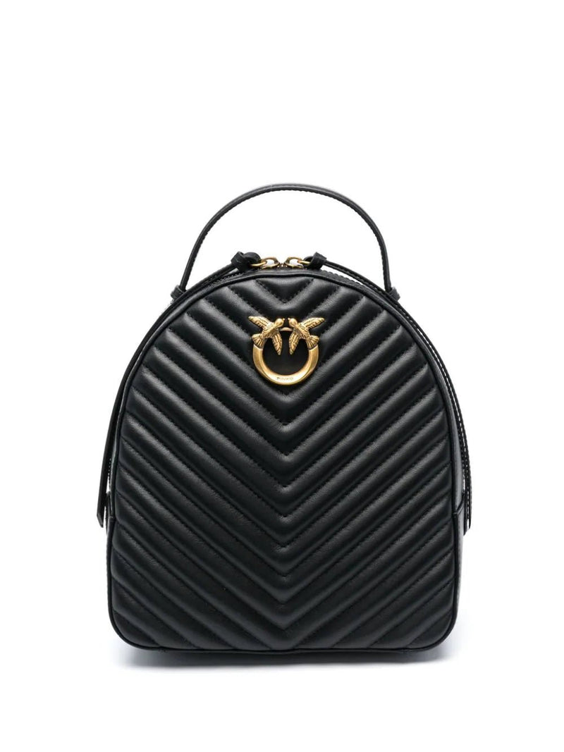 PINKO Love One quilted leather backpack - LISKAFASHION