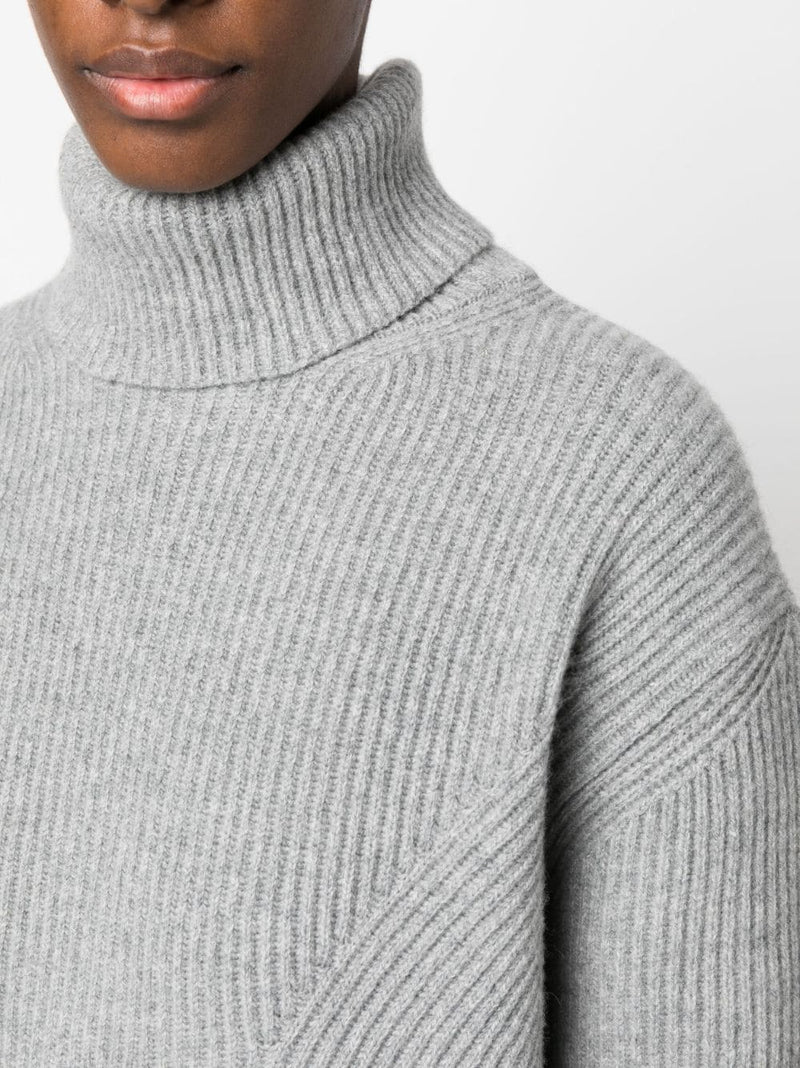 PINKO roll-neck ribbed-knit sweatshirt - LISKAFASHION