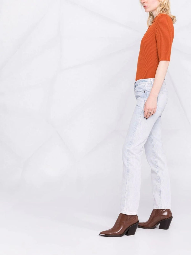 Saint Laurent bleached cropped jeans - MYLISKAFASHION