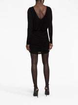 Saint Laurent draped V-neck minidress - MYLISKAFASHION