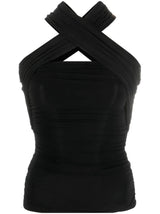 Saint Laurent halterneck ruched top - MYLISKAFASHION