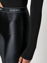 Saint Laurent logo-waistband leggings - MYLISKAFASHION