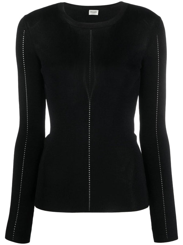 Saint Laurent long-sleeve rib-knit top - MYLISKAFASHION