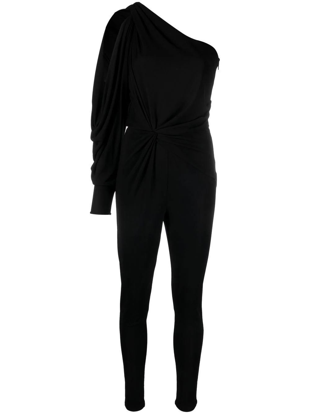 【送料&関税込】Saint Laurent Viscose One-shoulder Bodysuit Saint Laurent Jersey One Shoulder Bodysuit in Aubergine | FWRD