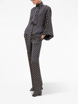 Saint Laurent polka-dot tailored silk trousers - MYLISKAFASHION