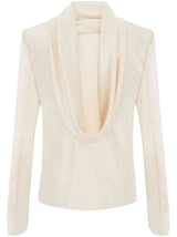 Saint Laurent roll-neck silk blouse - LISKAFASHION