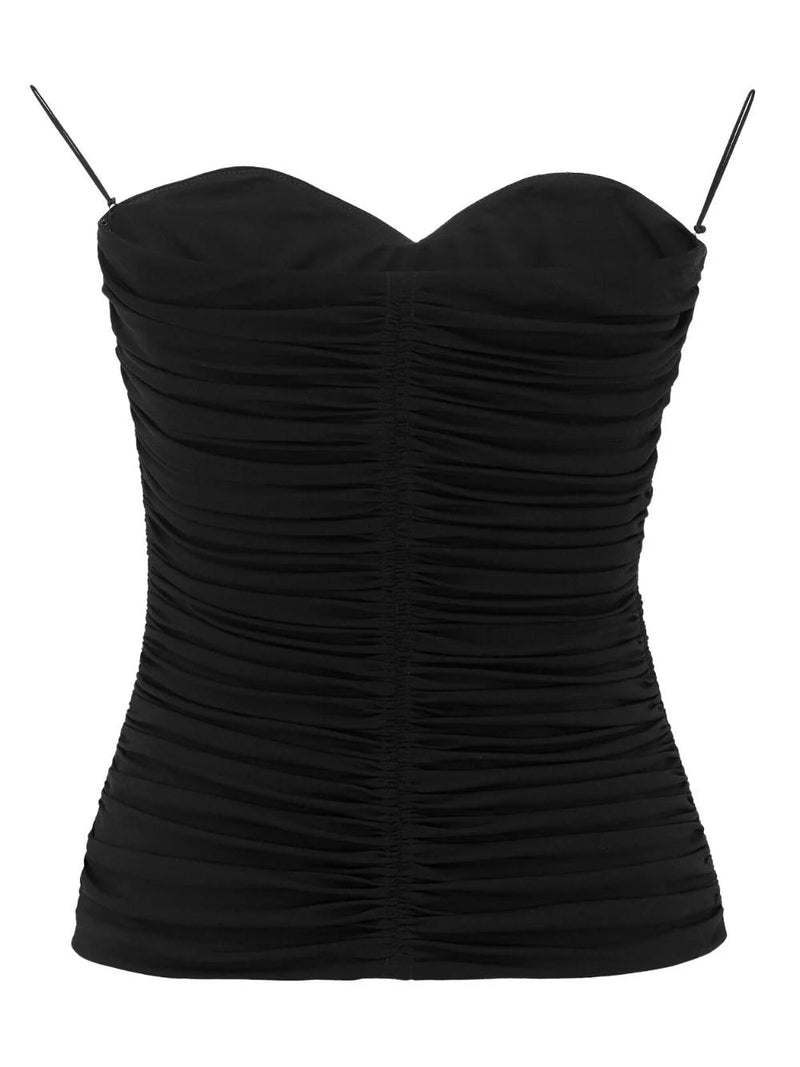 Saint Laurent ruched strapless top - MYLISKAFASHION