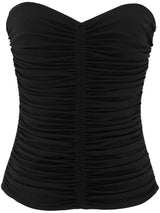 Saint Laurent ruched strapless top - MYLISKAFASHION