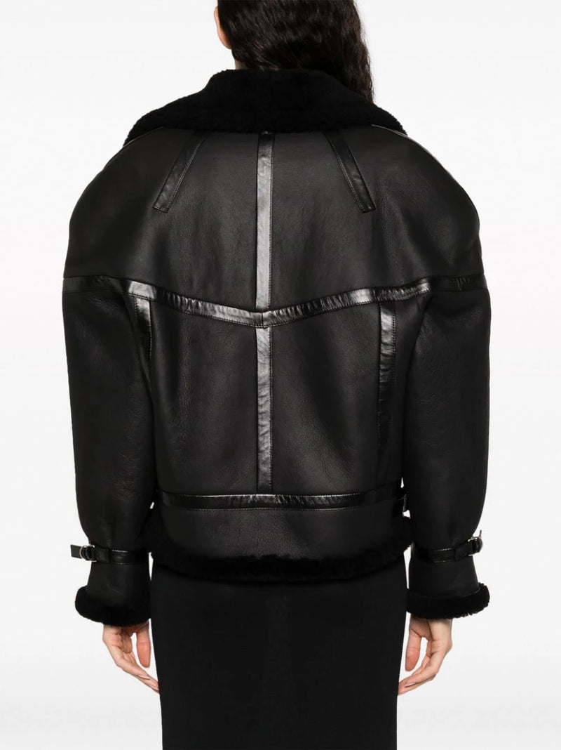 Saint laurent 2025 shearling leather jacket