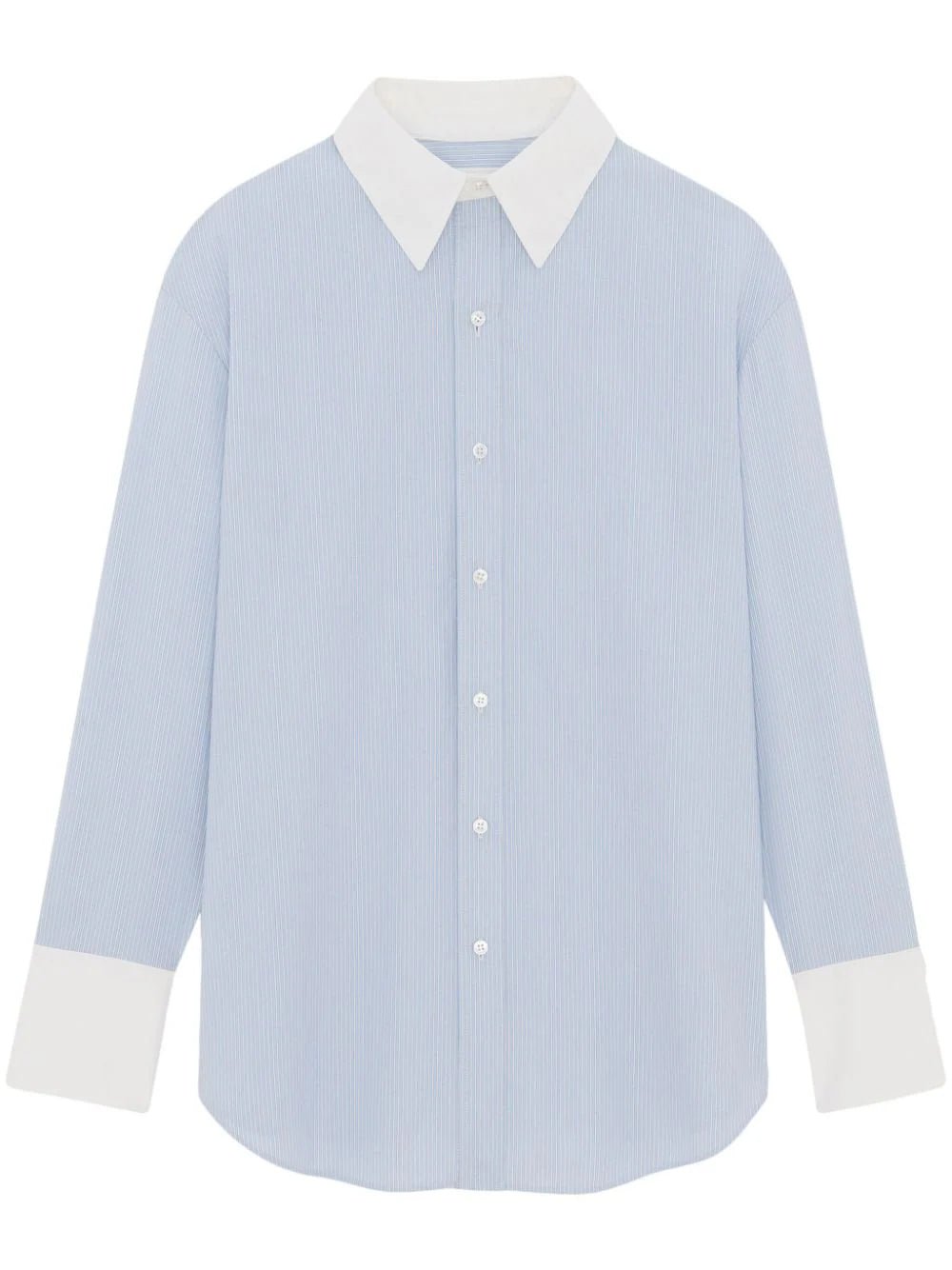 Tシャツ・カットソー PESERICO SS25 Cotton-blend poplin shirt (S0679700Q4 001) Washed Organic Cotton Poplin Band Collar Shirt | EILEEN FISHER