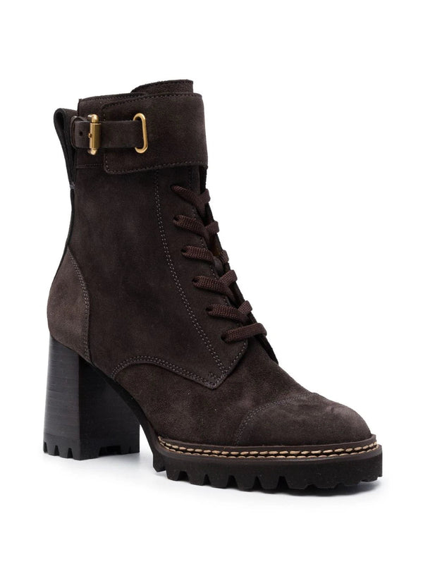 See by Chloé 80mm lace-up leather boots - MYLISKAFASHION