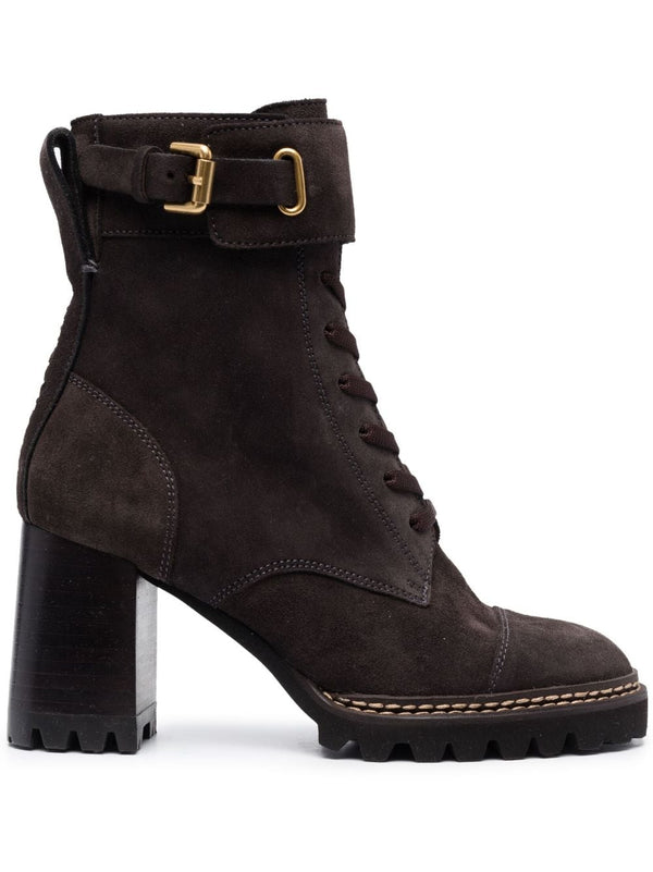 See by Chloé 80mm lace-up leather boots - MYLISKAFASHION