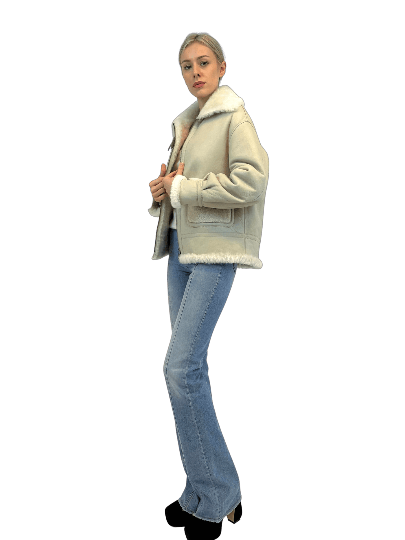 SHEARLING JACKET WITH ZIPPER – LISKAFASHION