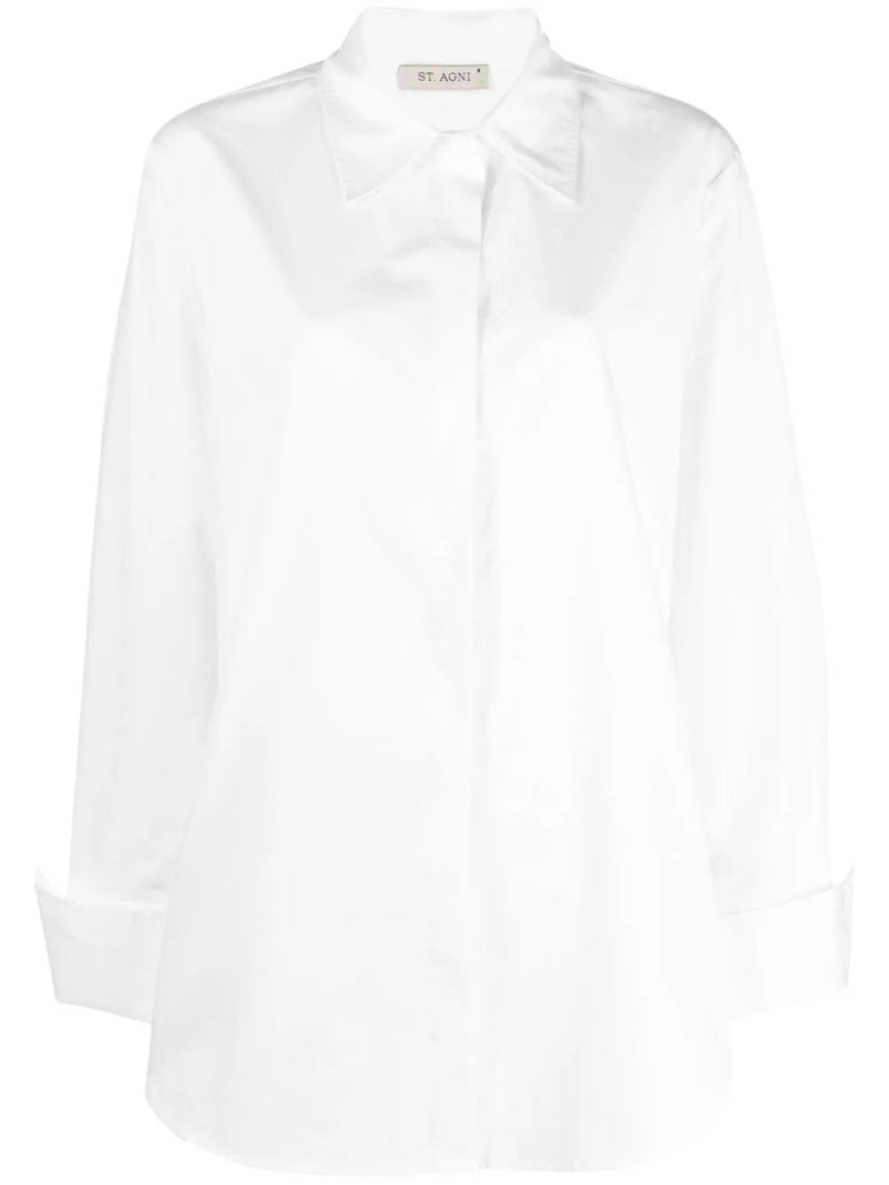 St. Agni open-back cotton shirt - MYLISKAFASHION
